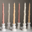 Handmade Soy Wax Taper Candle: Ribbon Decor, Dinner Centerpiece