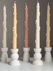 Handmade Soy Wax Taper Candle: Ribbon Decor, Dinner Centerpiece