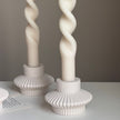 Ribbed Jesmonite Taper Candle Holder: Minimalist Table Decor