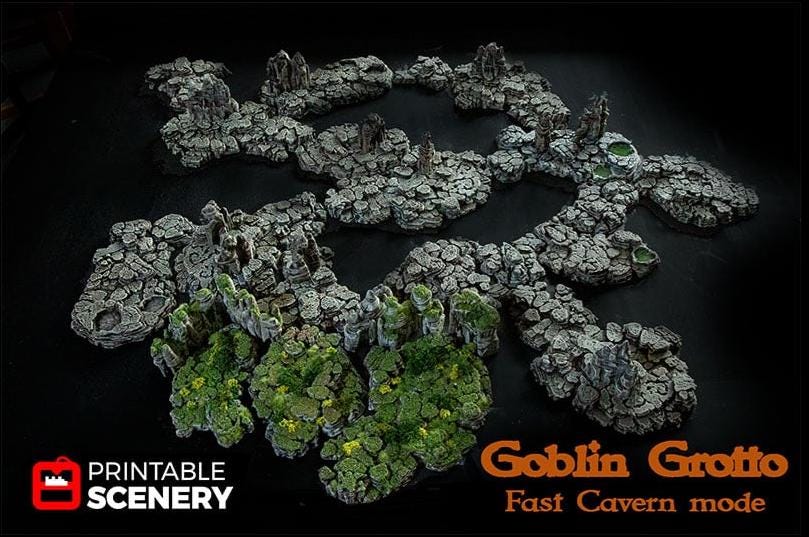 Grotto Floors - Printable Scenery | DnD | Clorehaven | Cave | Dungeon | Scene | Scatter | Wargaming | Terrain | Pathfinder | 28mm 15mm 32mm