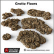 Grotto Floors - Printable Scenery | DnD | Clorehaven | Cave | Dungeon | Scene | Scatter | Wargaming | Terrain | Pathfinder | 28mm 15mm 32mm