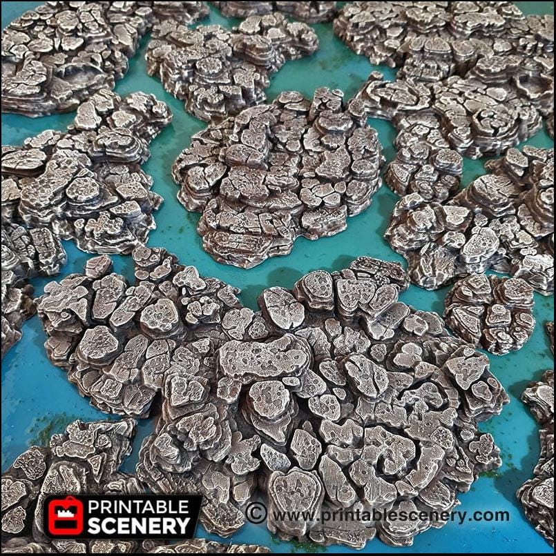 Grotto Floors - Printable Scenery | DnD | Clorehaven | Cave | Dungeon | Scene | Scatter | Wargaming | Terrain | Pathfinder | 28mm 15mm 32mm