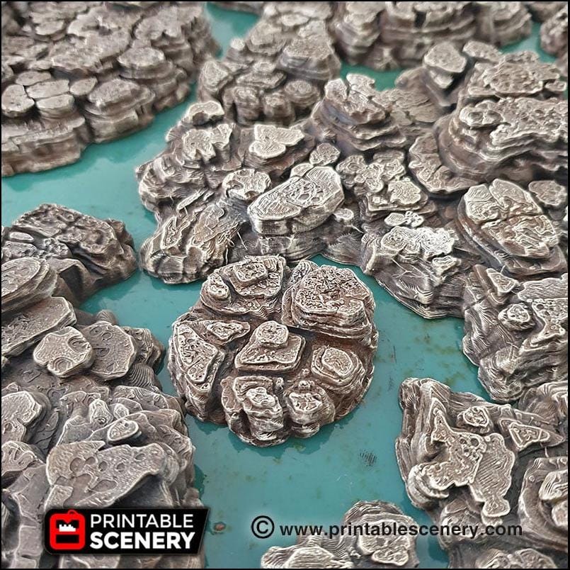 Grotto Floors - Printable Scenery | DnD | Clorehaven | Cave | Dungeon | Scene | Scatter | Wargaming | Terrain | Pathfinder | 28mm 15mm 32mm