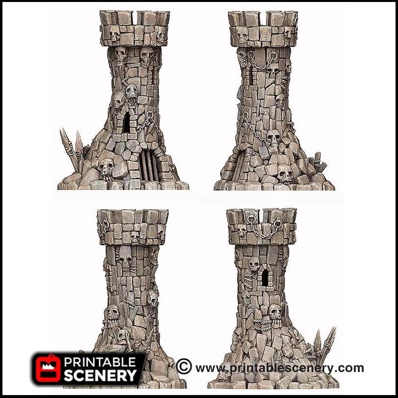 Goblin Guard Towers - Printable Scenery | DnD | Clorehaven | Cave | Dungeon | Castle | Fort | Wargaming | Pathfinder | 28mm 15mm 32mm