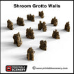 Mushroom Grotto Walls - Printable Scenery | DnD | Clorehaven | Cave | Dungeon | Scene | Scatter Terrain | Wargaming | 28mm 15mm 32mm, Goblin