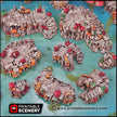Raised Mushroom Caverns - Printable Scenery | DnD | Cave | Dungeon | Scene | Scatter Terrain | Wargaming | 28mm 15mm 32mm | Goblin Grotto