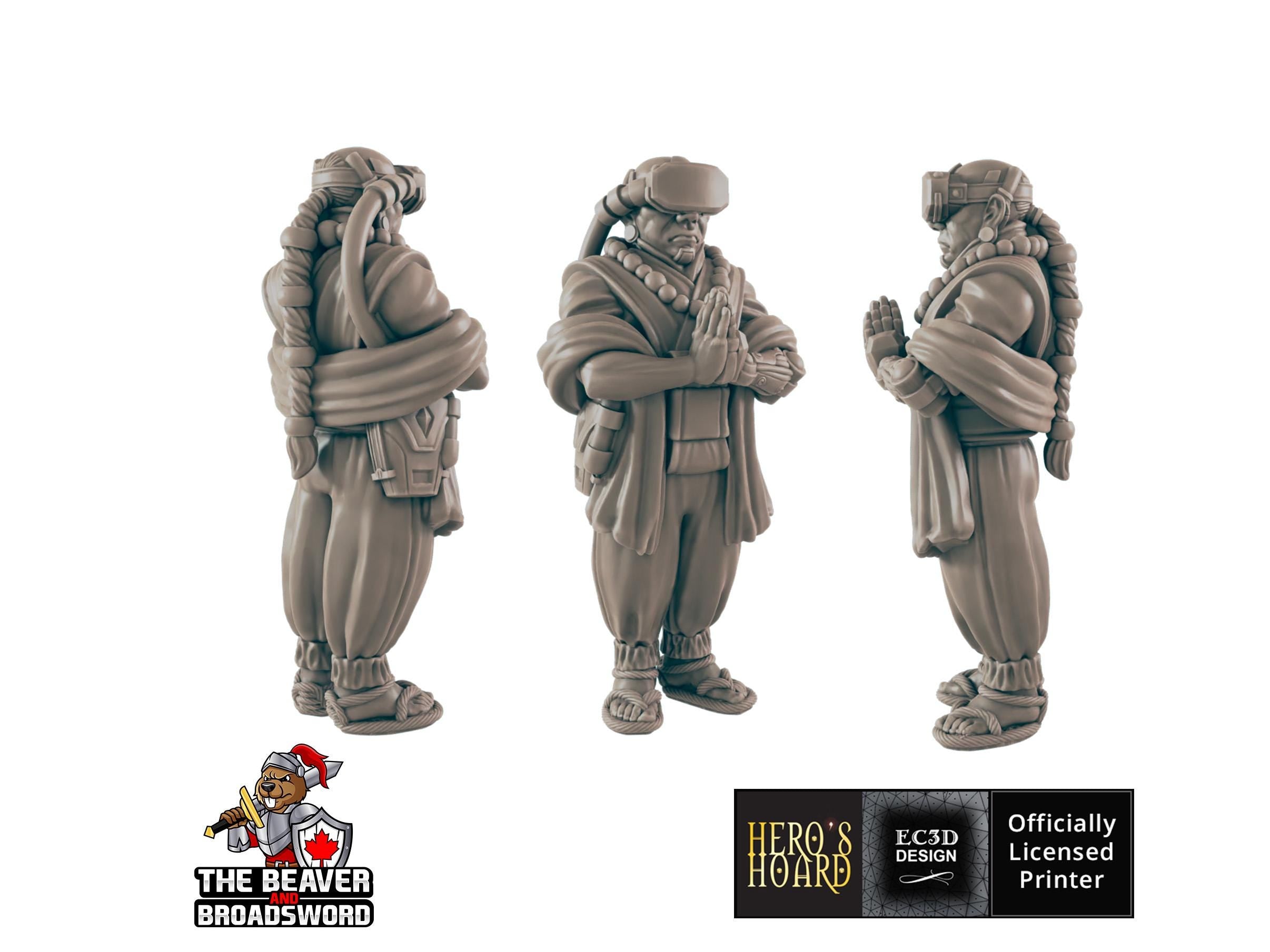 Cyber Monk mini - EC3D | Legion | Cyberpunk | Starfinder | Scifi | Futuristic | Cybernetic | Male | VR | Sci-Fi | 28mm | 32mm | Infinity