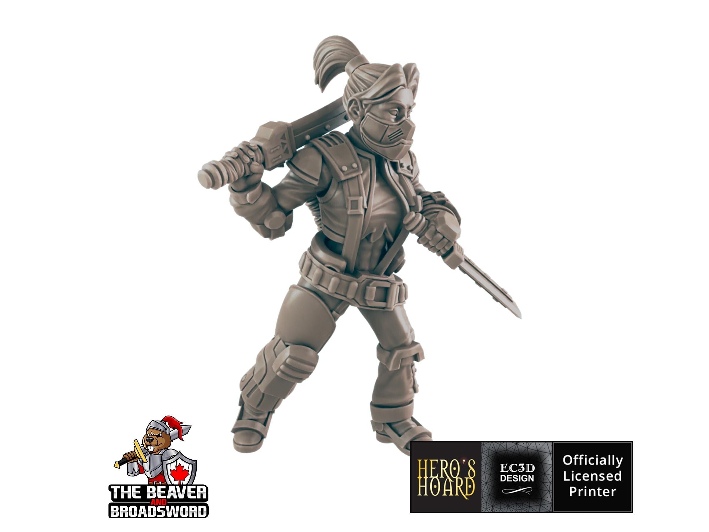 Bladesinger Sci-fi Mini - EC3D | Legion | Cyberpunk | Starfinder | Scifi | Futuristic | Cybernetic | Female |  28mm | 32mm Infinity