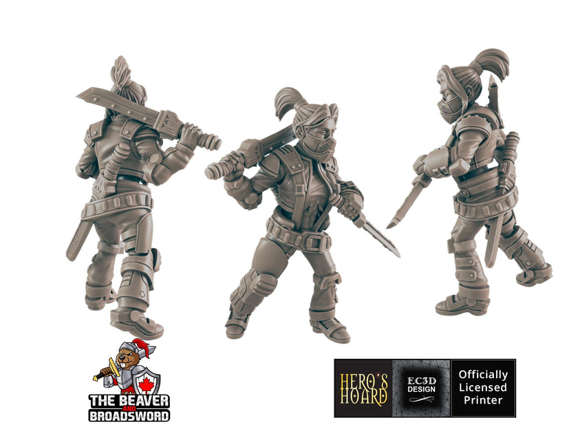 Bladesinger Sci-fi Mini - EC3D | Legion | Cyberpunk | Starfinder | Scifi | Futuristic | Cybernetic | Female |  28mm | 32mm Infinity