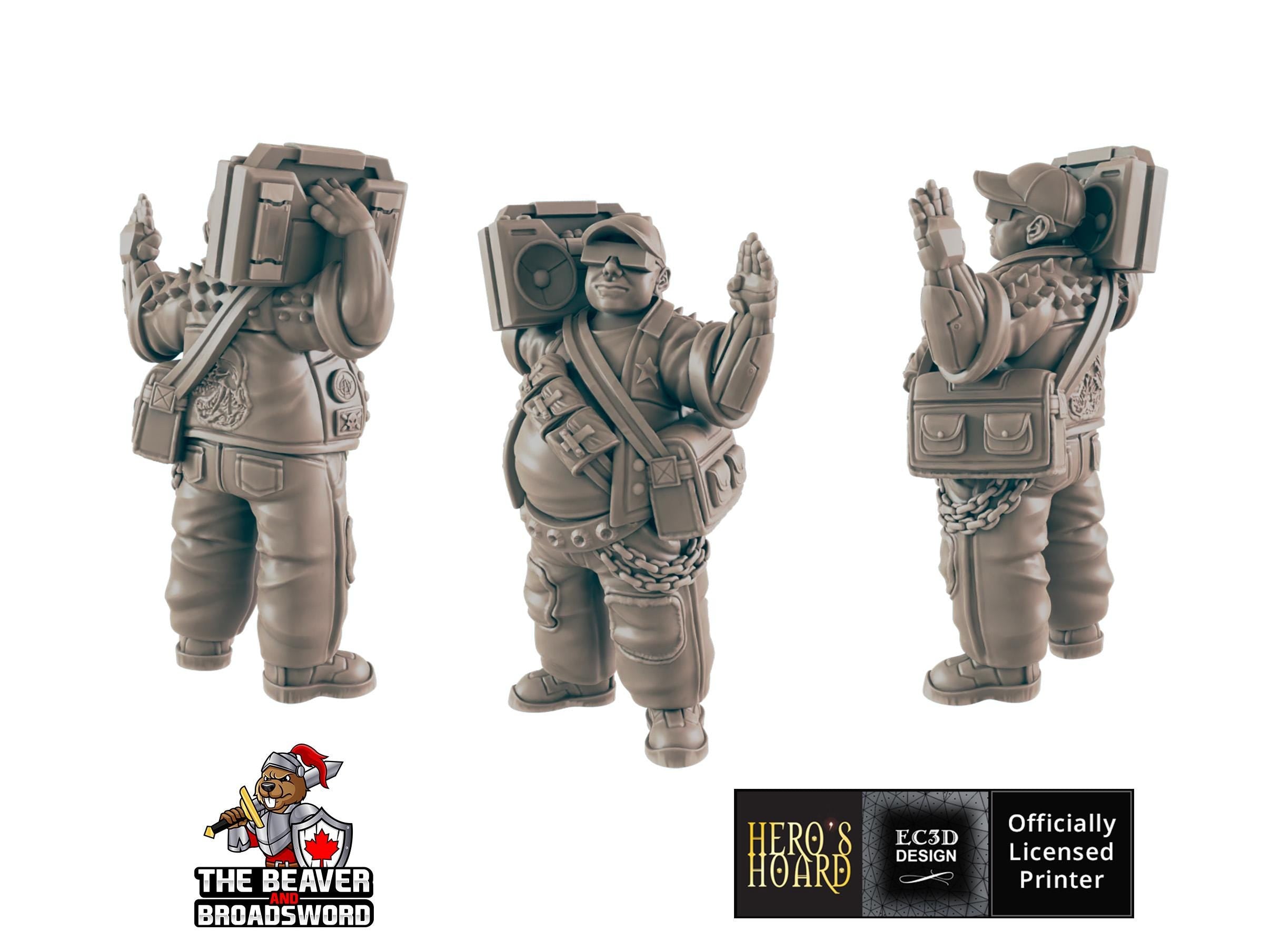 Boombox Guy Sci-fi Mini - EC3D | Legion | Cyberpunk | Starfinder | Scifi | Futuristic | Cybernetic | Male | VR |  28mm | 32mm Infinity