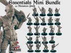 dnd essential Monster Mini Pack 2 - 22 Miniatures! - EC3D, Pathfinder 2E, Kobold, Orc, Gnoll, Bandit, Goblin | 32mm | TTRPG | Wargaming