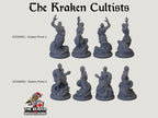 The Kraken Cult dnd mini set - EC3D | Pathfinder 2E | Evil | Sea | Cultist | Madness | Ocean | 32mm 28mm | TTRPG | Wargaming, Underwater