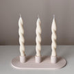 Geometric Jesmonite Candlestick Holder: Minimalist 3-Candle Centerpiece
