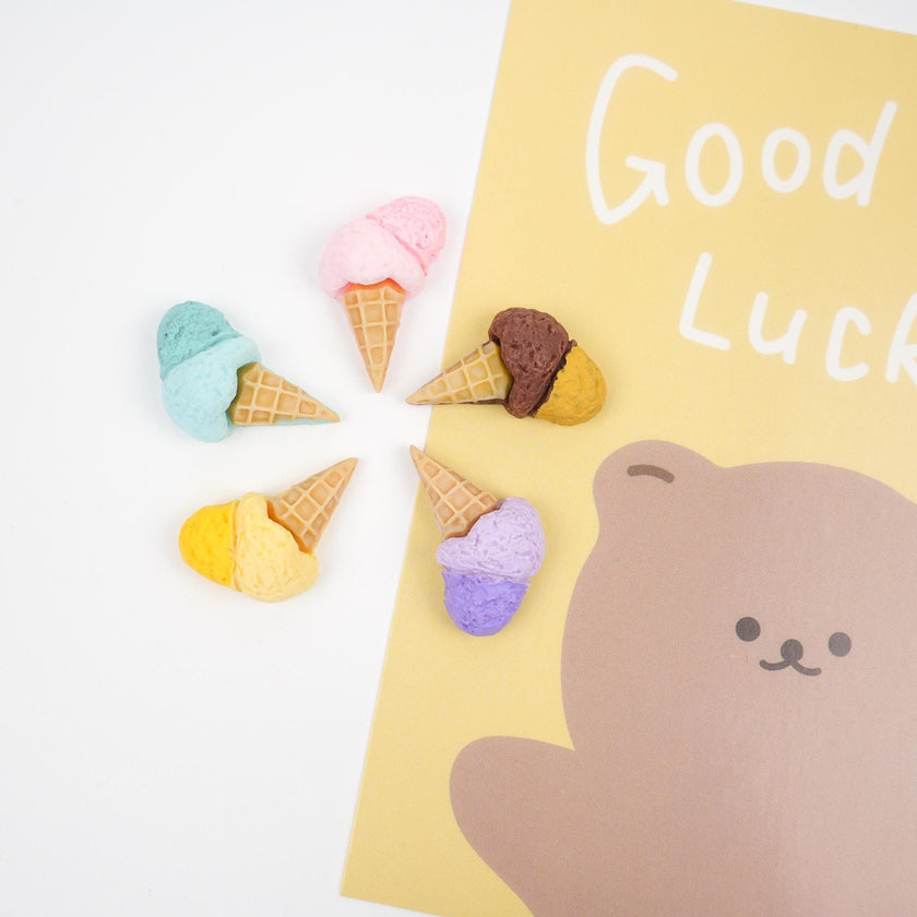 Double Scoop Ice Cream Cone Magnet Set