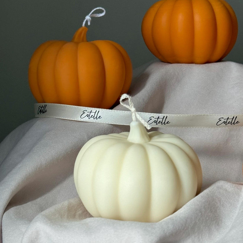 Handmade Pumpkin Soy Wax Candle: Autumn Decor Gift