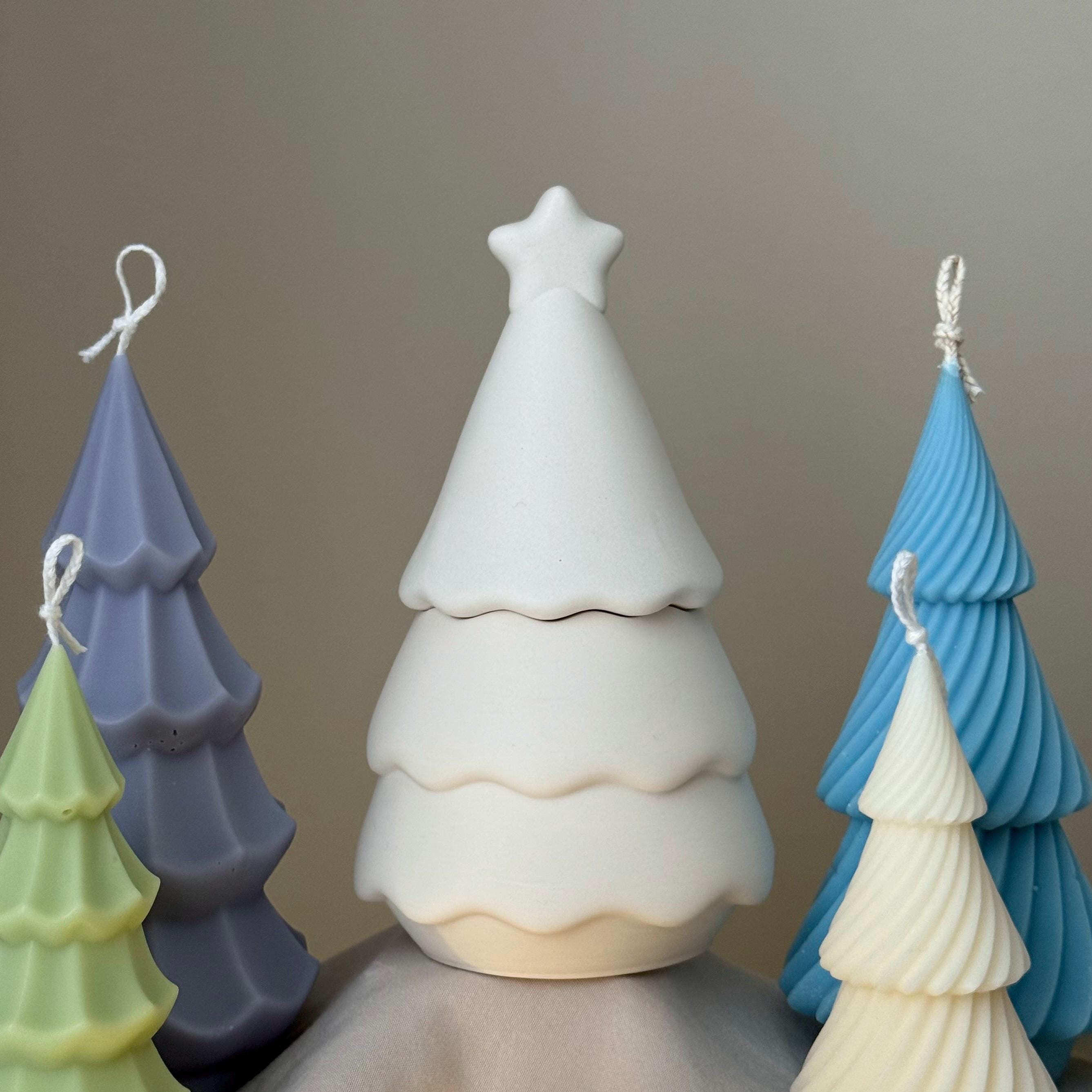 Christmas Tree Jar Soy Candle: Handmade Jesmonite Decor