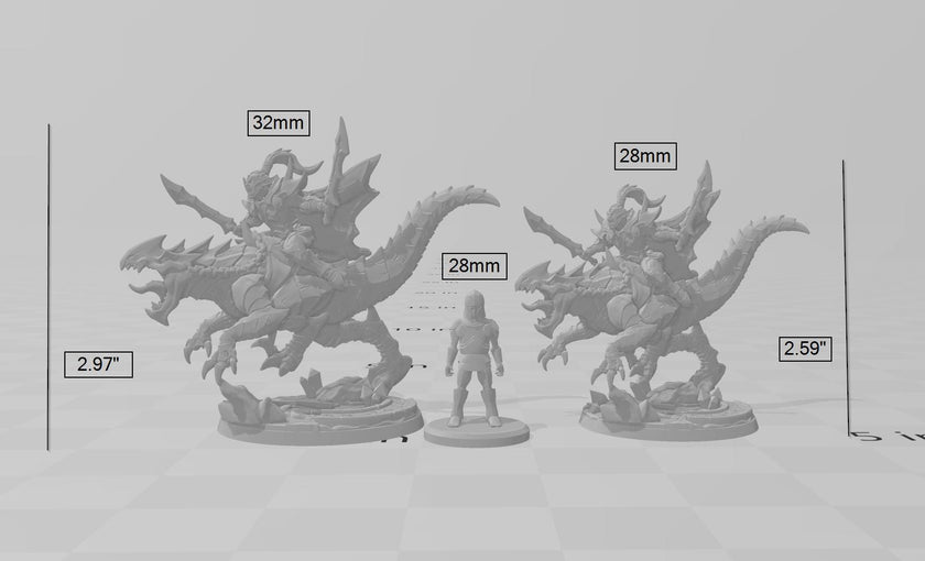 Mounted Khaladas Soulsplitter  DnD mini - Dungeons and Dragons | Male | Fighter | Rogue | Elf Drow DnD 5e Fantasy Pathfinder 2e 5e Tabletop