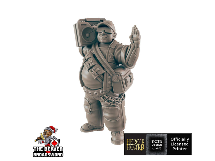 Boombox Guy Sci-fi Mini - EC3D | Legion | Cyberpunk | Starfinder | Scifi | Futuristic | Cybernetic | Male | VR |  28mm | 32mm Infinity