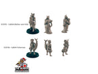 5 Tabaxi Villager Miniature Pack - EC3D | DnD | Fisherman | Villager | Merchant | Noble | 32mm | Pathfinder | commoner | Catfolk | Wargaming