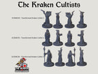 The Kraken Cult dnd mini set - EC3D | Pathfinder 2E | Evil | Sea | Cultist | Madness | Ocean | 32mm 28mm | TTRPG | Wargaming, Underwater
