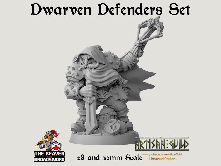 Dwarven Defenders 11 mini set - Artisan Guild | DnD | Fighter | Barbarian | Dwarf | Cleric | Paladin | Pathfinder, TTRPG, Wargaming