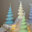 Hand Poured Spiral Christmas Tree Candle: Soy Wax Sculpture