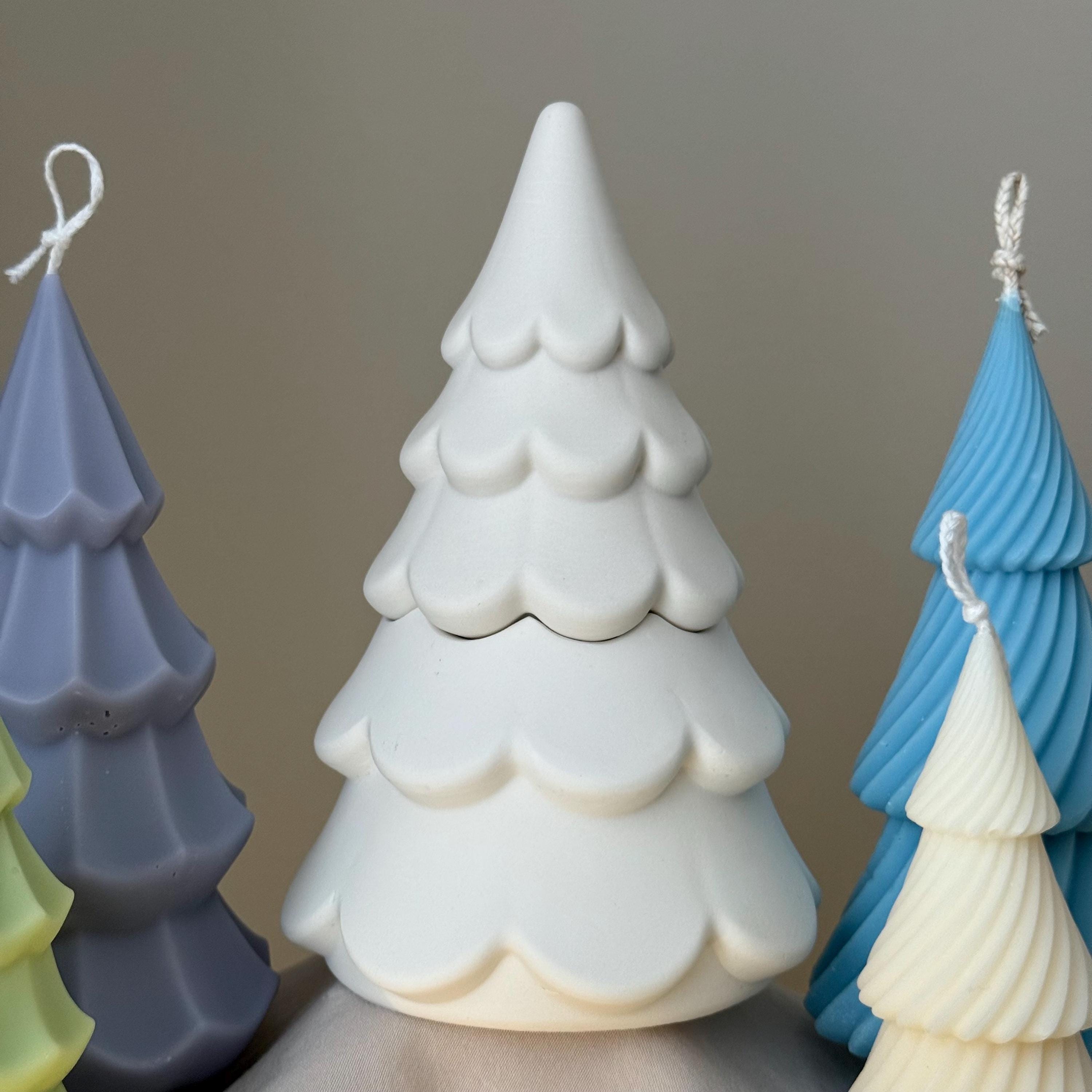 Christmas Tree Jar Soy Candle: Handmade Jesmonite Decor