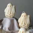 Handmade Halloween Ghost Candle: Soy Wax Pumpkin Decor