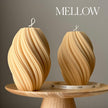 Hand Poured Tall Swirl Soy Wax Candle: Sculptural Art Decor