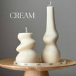 Handmade Irregular Soy Pillar Candle Duo: Sculptural Home Decor