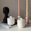 Geometric Soy Wax Candle in Jesmonite Jar: Handmade Scented Candle