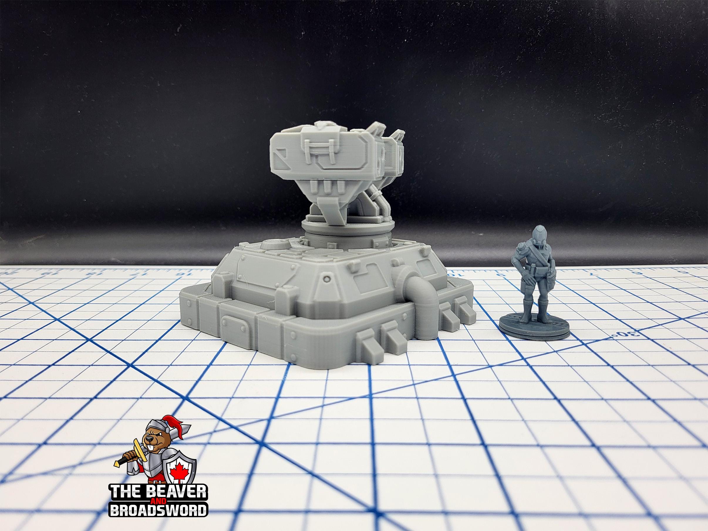 Scifi Missile Turret - EC3D , Infinity, Legion, Sci-fi, Cyberpunk, Starfinder, tabletop terrain, Sci-fi Scenery, Wargaming, Space, Defense
