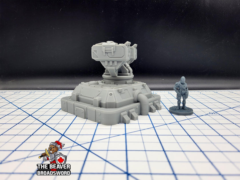 Scifi Missile Turret - EC3D , Infinity, Legion, Sci-fi, Cyberpunk, Starfinder, tabletop terrain, Sci-fi Scenery, Wargaming, Space, Defense