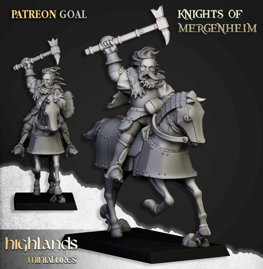 Knights of Mergenheim Miniature Set - 28/32mm Scale Premium Resin Models for Wargaming and RPG, DnD, Human, Sunland, Durable, High Quality