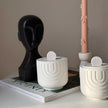 Geometric Soy Wax Candle in Jesmonite Jar: Handmade Scented Candle
