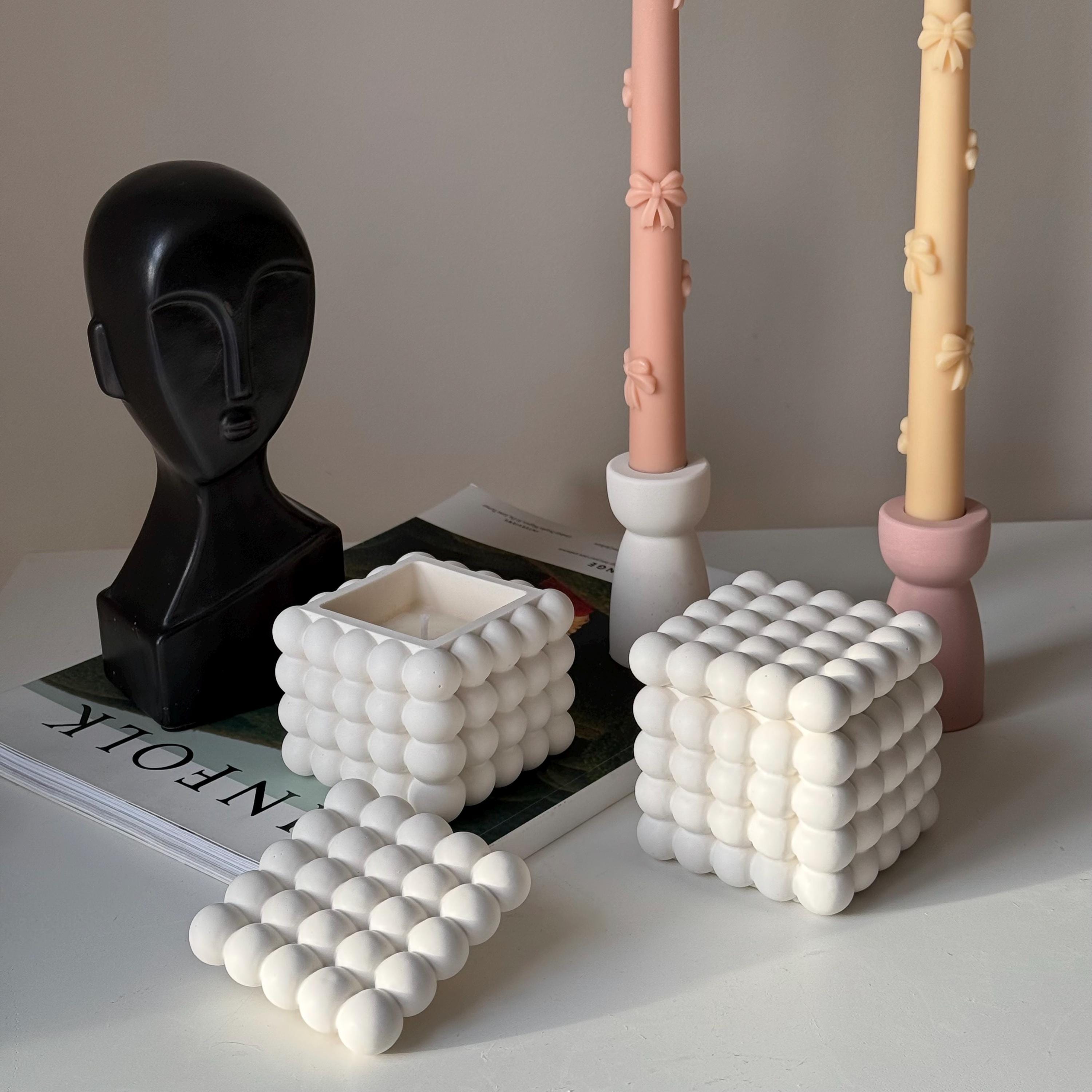 Bubble Jar Soy Wax Candle | Jesmonite Vessel, Handmade