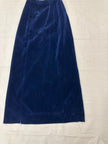 Vintage 60s Blue Velvet Handmade Long Maxi Skirt | Size Small | Zipper Closure
