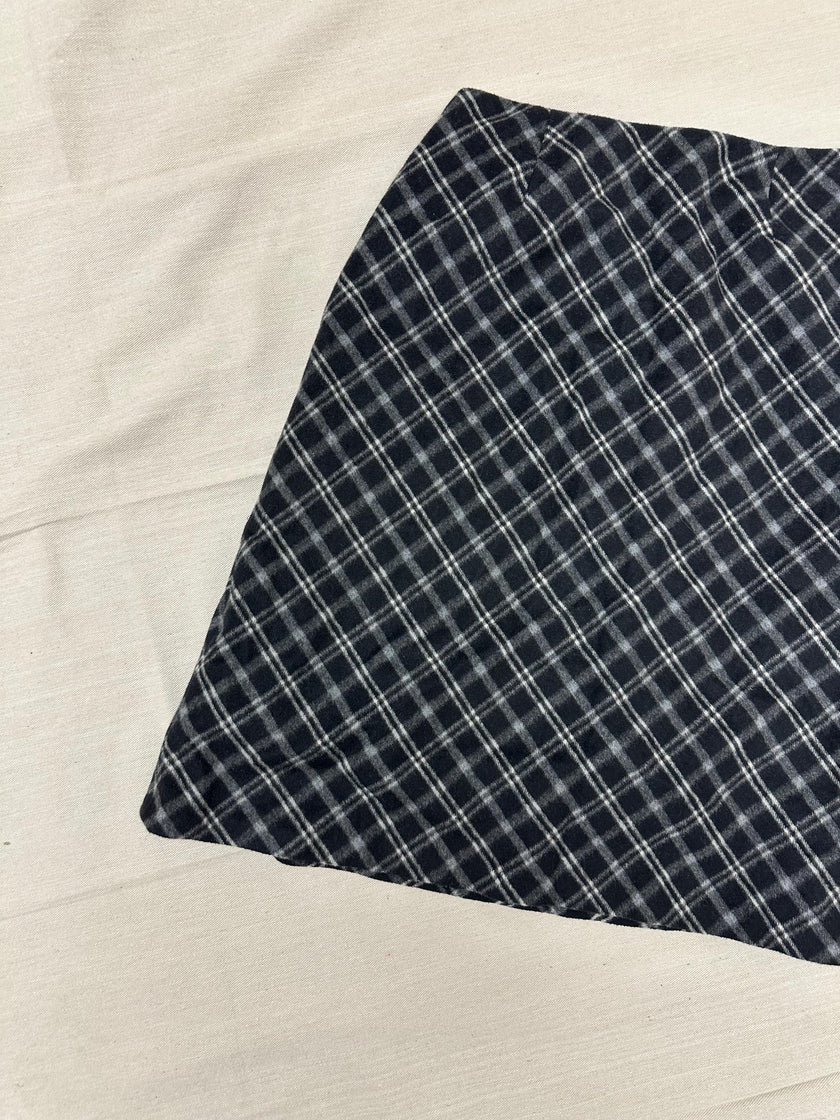 Vintage 90s Black Grey Plaid Aline Pencil Skirt | Grunge | Tag Size Ladies 8