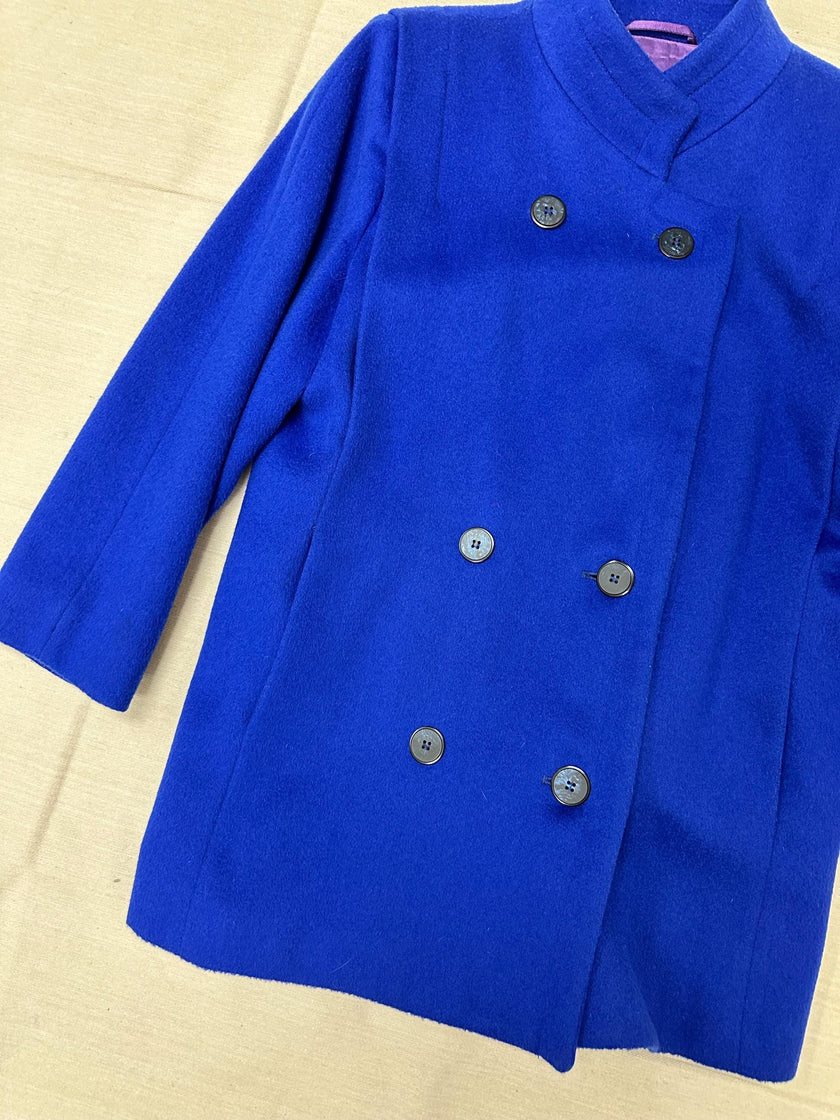 Vintage 80s Double Button London Fog Cobalt Blue Coat | Size Large