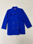 Vintage 80s Double Button London Fog Cobalt Blue Coat | Size Large