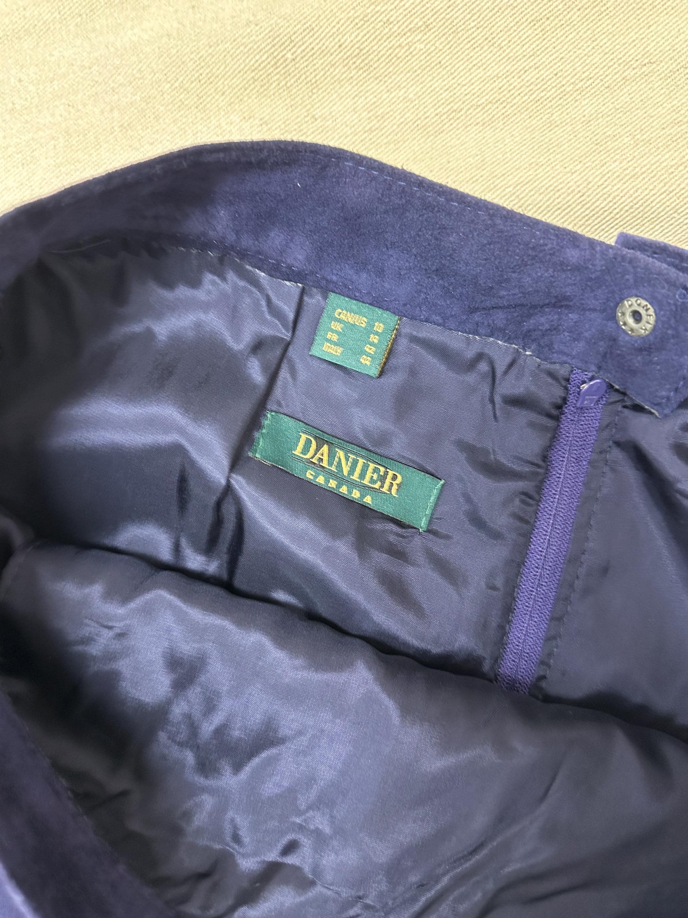 Vintage 80s Purple Maxi Suede Daniel Skirt | Size 10 | Made in Canada
