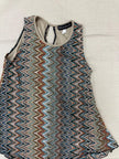 Vintage 90s Elizabeth Zig Zag Strechy Tank Top | Size Medium