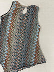 Vintage 90s Elizabeth Zig Zag Strechy Tank Top | Size Medium