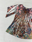 Vintage Y2K Paisley Block Dye Abstract Blouse | Size Small