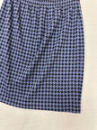 Vintage 80s Blue Houndstooth Cotton Strechy Comfy High Waisted Mini Skirt | Size Medium