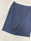 Vintage 80s Blue Houndstooth Cotton Strechy Comfy High Waisted Mini Skirt | Size Medium