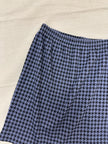 Vintage 80s Blue Houndstooth Cotton Strechy Comfy High Waisted Mini Skirt | Size Medium