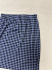Vintage 80s Blue Houndstooth Cotton Strechy Comfy High Waisted Mini Skirt | Size Medium