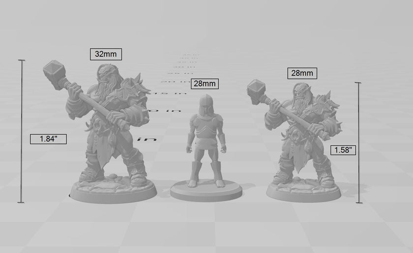 Mountain Orc F Fighter, Barbarian, Ranger premium DnD mini - High Quality Resin Printed 28mm 32mm Tabletop Miniature, Tough Durable Figurine