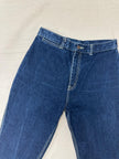 Vintage 70s High Waisted Dark Wash Triple White Stitch Western Jeans | Size Medium